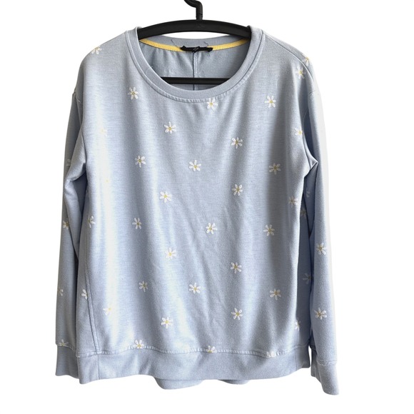 Jane and Delancey Sweaters - Jane and Delancey Womens Blue Floral Sweater Size M Feminine Outdoors Dainty